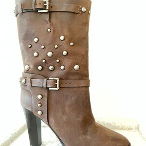 Ralph Lauren Brown Mid-Calf Western Boots - NEW